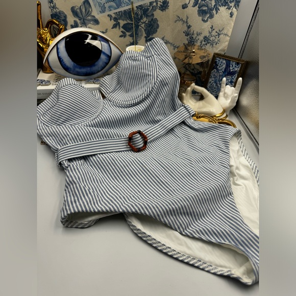 🆕 ZIMMERMANN 🧿 NWOT Chintz Stripe Underwire One Piece- Sz 3 US8 CUP SIZE C/D - Picture 12 of 16